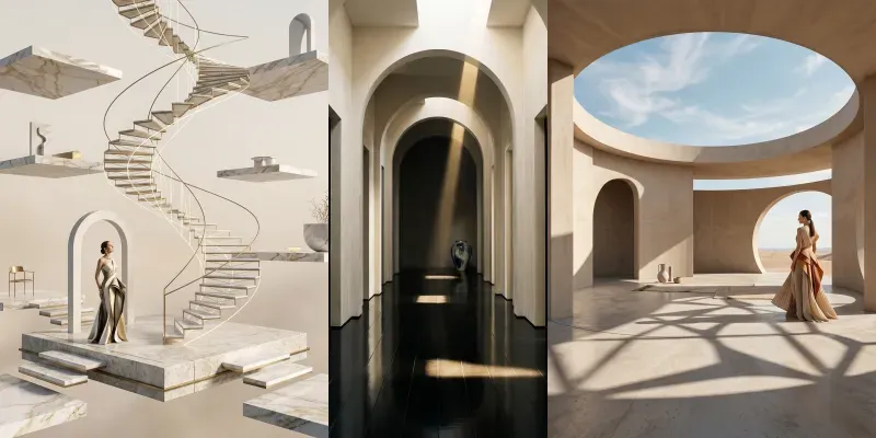 Surreal Editorial Architectures generated by undefined