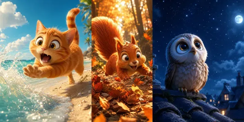 Pixar Animal Character Scene Builders generated by undefined