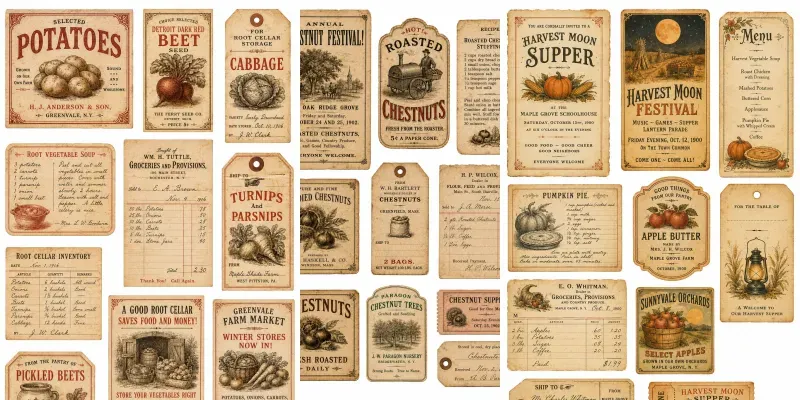 Autumn Harvest Ephemera Sheets generated by undefined
