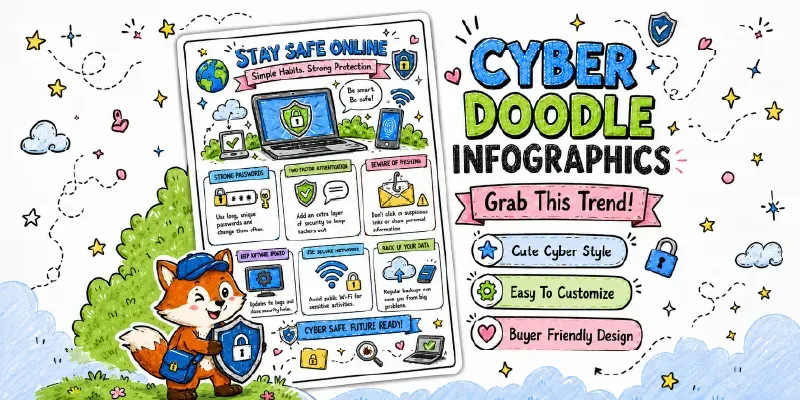 Cyber Doodle Infographics generated by undefined