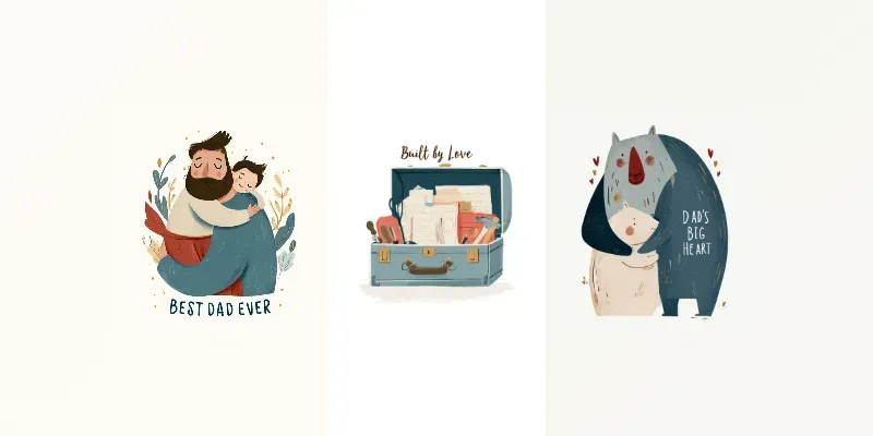 Heartwarming Fathers Day Cliparts generated by undefined