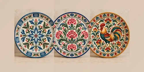 Folk Ceramic Pattern Plates generated by chatgpt-image