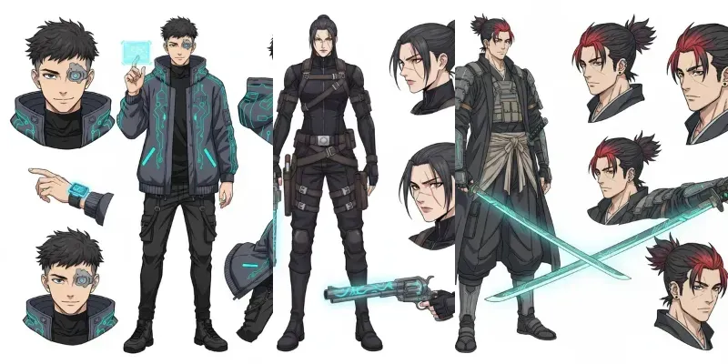 Cinematic Manhwa Character Sheets generated by undefined