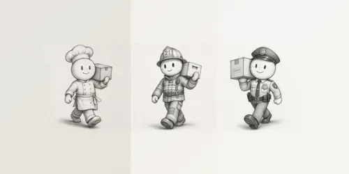 Minimal Pencil Sketch Mascot Series generated by chatgpt-image