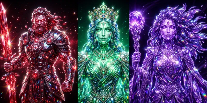 3D Crystal Gemstone Avatar Art generated by undefined