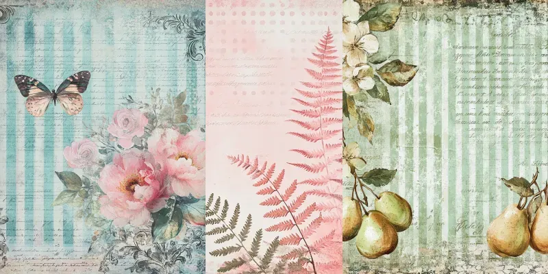 Shabby Chic Floral Scrapbook Papers generated by undefined