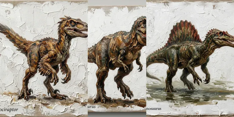Prehistoric Creatures Oil Paintings generated by undefined