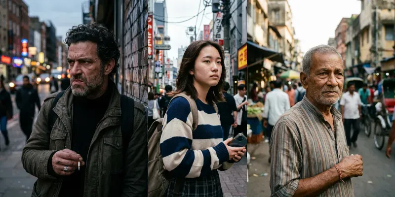 Hyperrealistic Street Portraits generated by undefined