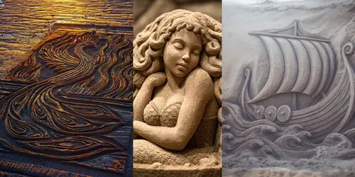 Sand Sculptures Modeling generated by midjourney