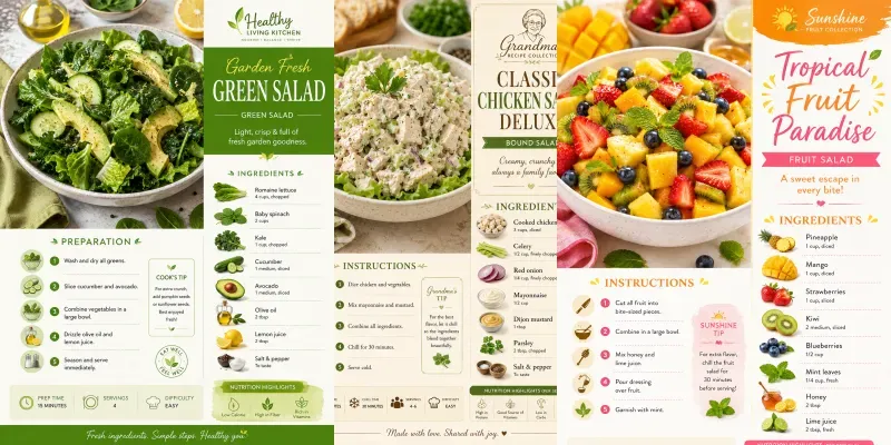 Healthy Salad Recipe Card Generator generated by undefined