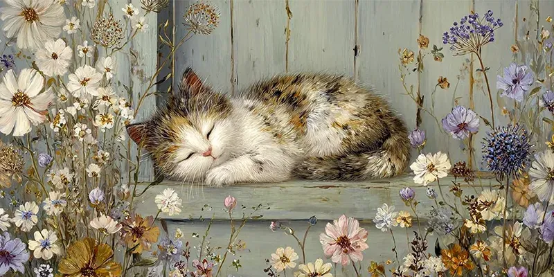 Boho Cottagecore Floral Wall Art Prints generated by undefined