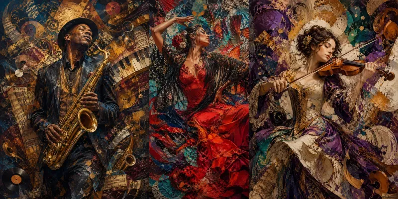 Abstract Mixedmedia Portrait Generator generated by undefined
