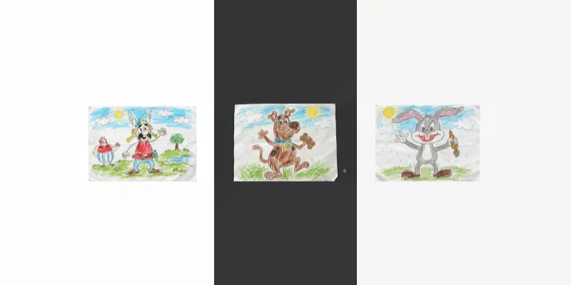 Kids Crayon Drawing Cartoon Characters generated by undefined
