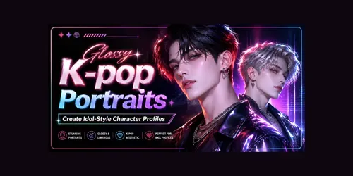 Glossy Kpop Portraits generated by midjourney