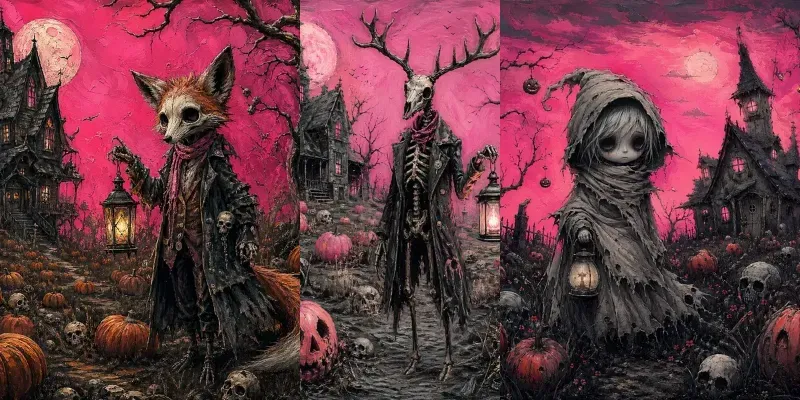 Dark Whimsical Horror Characters generated by undefined