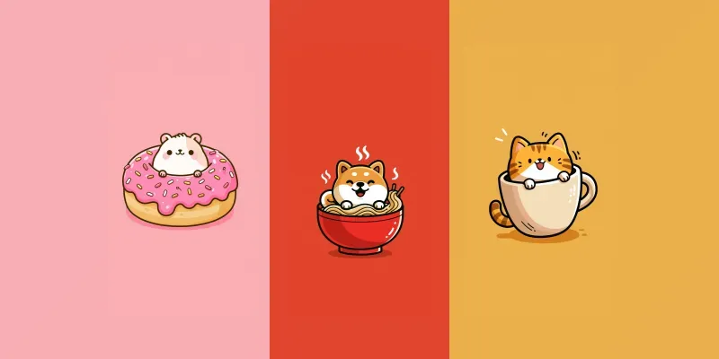 Kawaii Animal Food Phone Wallpapers generated by undefined