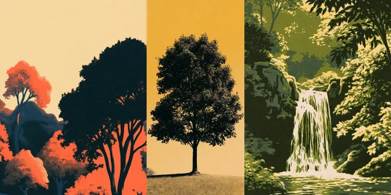 Fall Autumn Risograph Phone Wallpapers generated by undefined