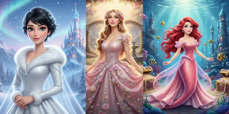 Disney Princess Portraits 4k generated by undefined