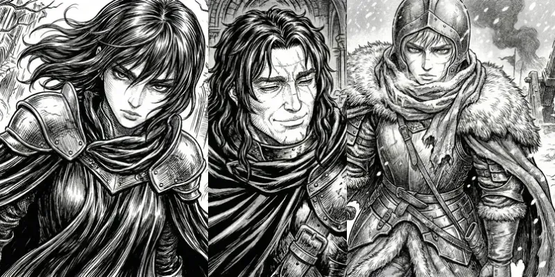 Kentaro Miura Style Berserk Manga Art generated by undefined