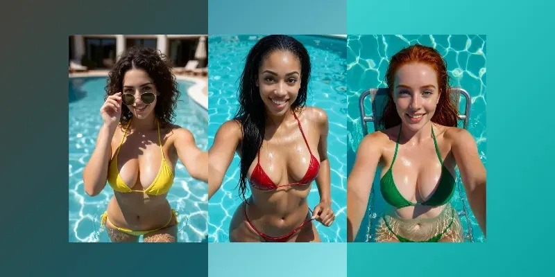 Selfies Of Girls In The Pool generated by undefined