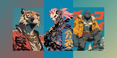 Cool Anime Manga Vintage Poster Tshirts generated by midjourney