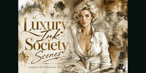 Luxury Ink Society Scenes generated by midjourney