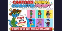 Cartoon Animal Character Packs chatgpt-image prompt mini thumbnail