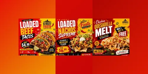 Bold Mexican Food Promo Posters generated by chatgpt-image