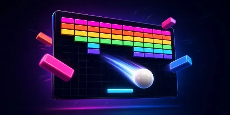 Neon Retro Brick Breaker Game
