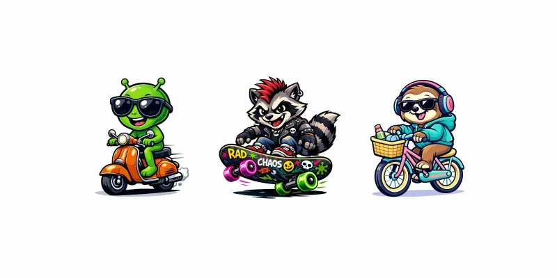 Retro Cartoon Mascot Rides generated by undefined