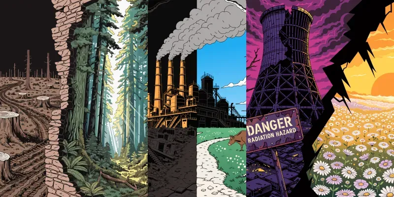 Splitscreen Eco Pollution Vectors