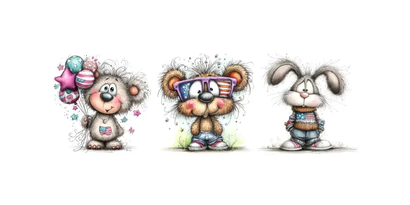 Cute Characters With National Symbols generated by undefined