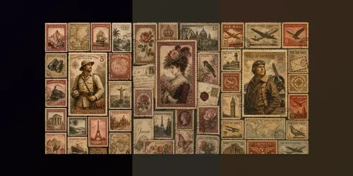 Vintage Character Postage Collages generated by chatgpt-image