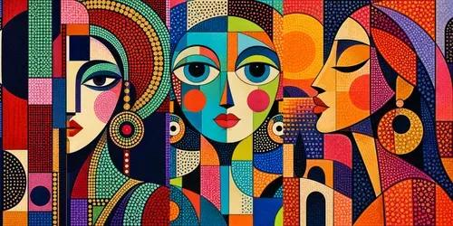 Colordot Geometric Portraits generated by chatgpt-image