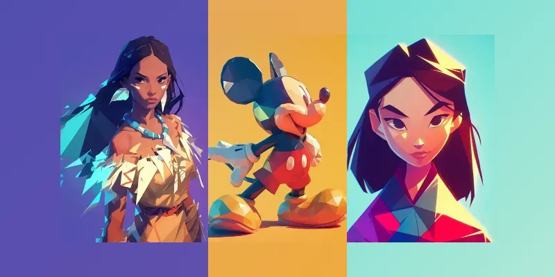 Low Poly 3d Disney Character generated by undefined