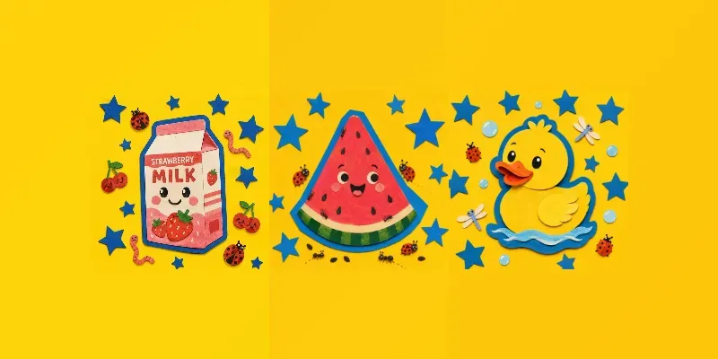 Retro Childrens Cutpaper Art Sets generated by undefined