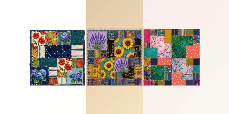Textile Patchwork Illustrations generated by undefined