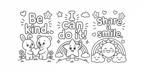 Kids Motivational Quotes Coloring Pages generated by chatgpt-image