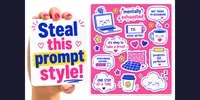 Cute Burnout Sticker Sheets chatgpt-image prompt mini thumbnail