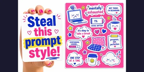 Cute Burnout Sticker Sheets generated by chatgpt-image