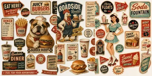 Retro Fastfood Ephemera generated by chatgpt-image