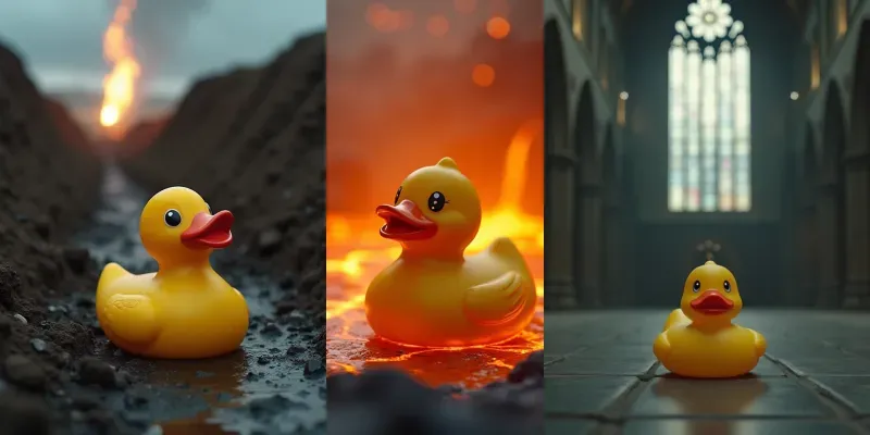 Cinematic Epic Rubber Ducks generated by undefined