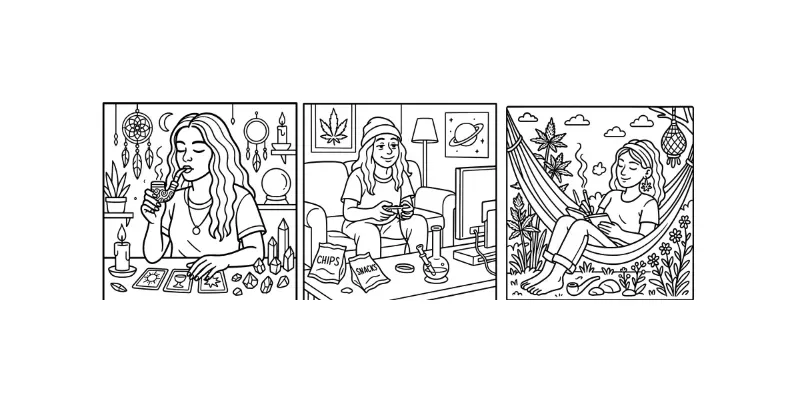 Stoner Girl Coloring Pages For Adults generated by undefined