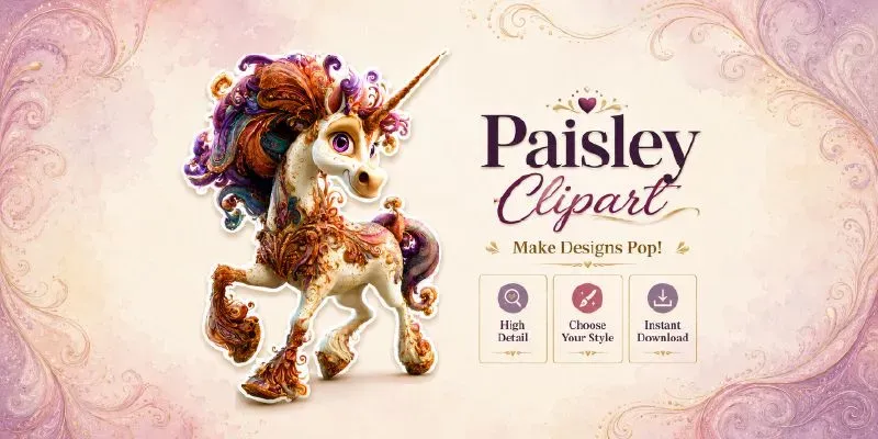 Funny Fantasy Paisley Clipart generated by undefined