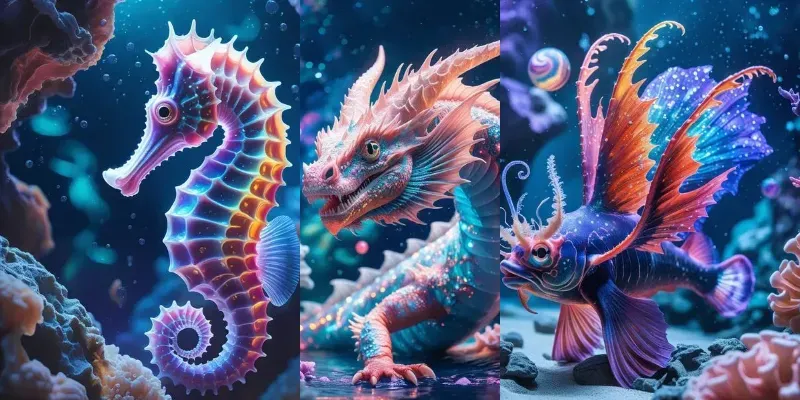 Ethereal Ocean Life Art generated by undefined