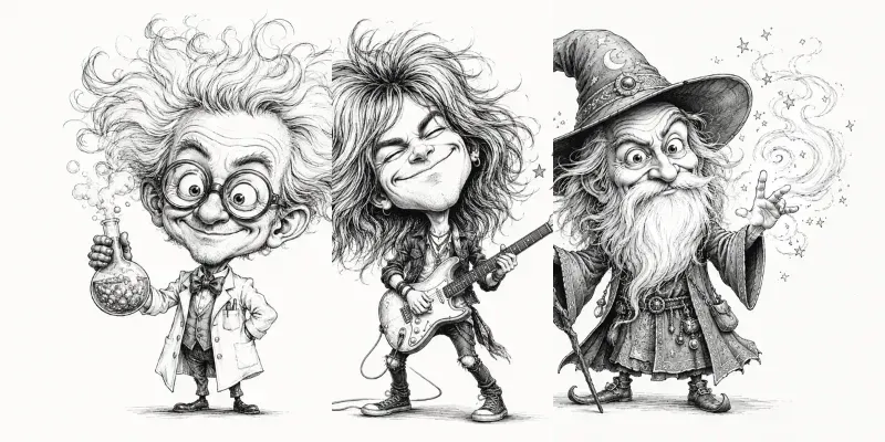 Big Head Caricature Sketches generated by undefined