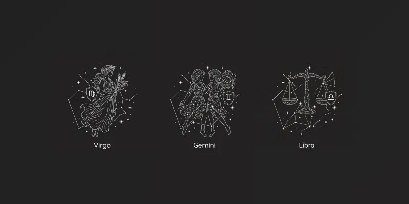 Zodiac Signs In Minimalist Line Art