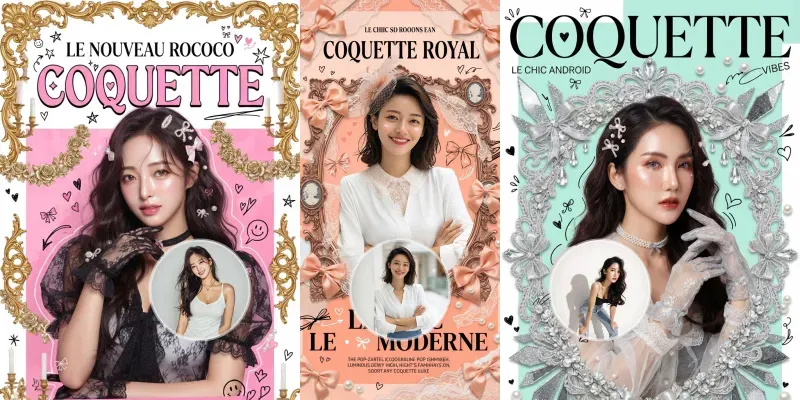 Rococo Coquette Pop Art Posters generated by undefined