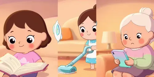 Virtual Assistant Cartoon Scene Prompts generated by grok-video