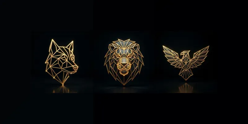 Minimalist 3D Geometry Line Art Logos generated by undefined